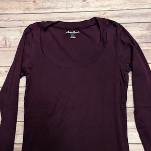 Eddie Bauer Long Sleeve Top Burgundy Small